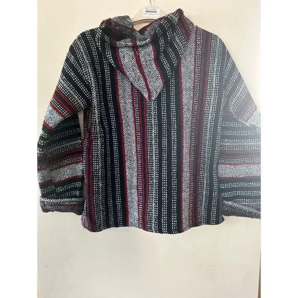 Iguana Jack Baja Hoodie Hooded Pullover Drug Rug Surfer Size S Small Red Black - Picture 3 of 6